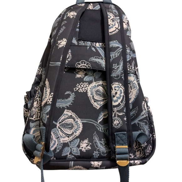 Spartina 449 blue  and Cream Floral tech Backpack - Picture 5 of 16